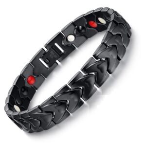 vinterly black magnetic bracelet men double heart style stainless steel men bracelet geramnium charm bracelets for.jpg q90.jpg .jpg